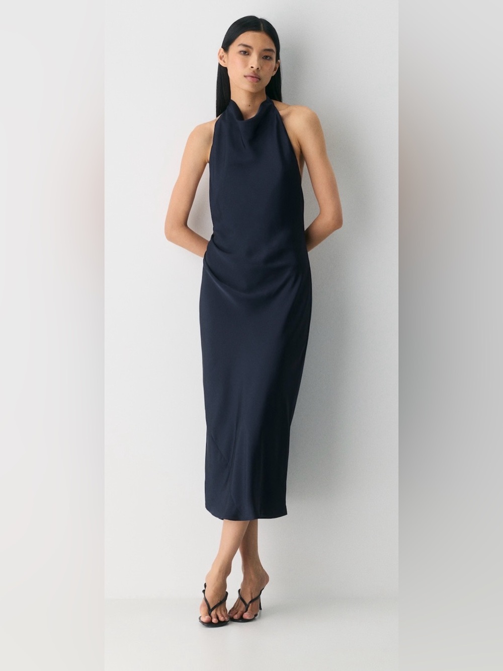Aritzia Ten by Babaton Audience Satin Maxi Halter Dress